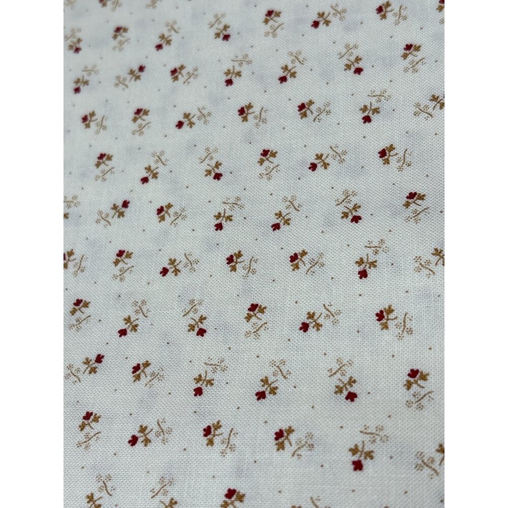 Floral Gatherings by Primitive Gatherings Moda Cotton Fabric Red & Tan Flowers 1
